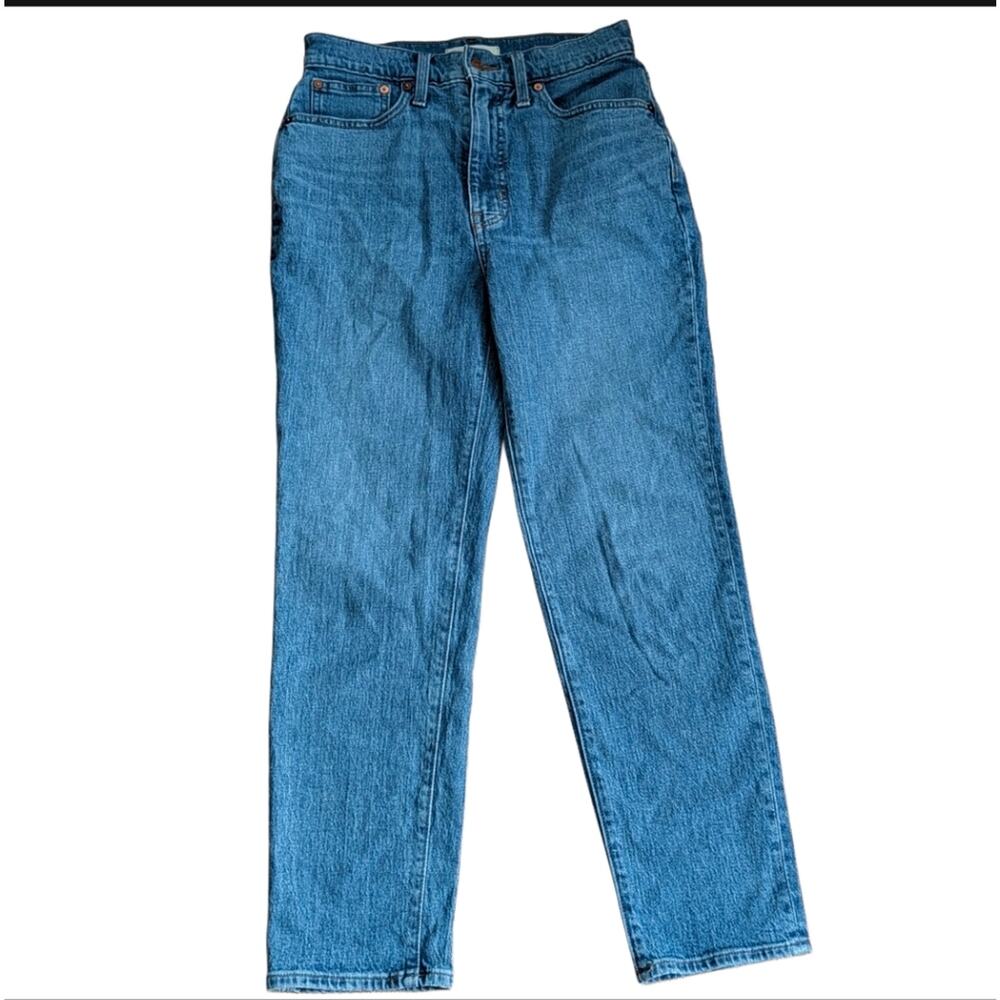 Madewell High Rise Medium Wash Straight Leg The Mom Jean Size 27